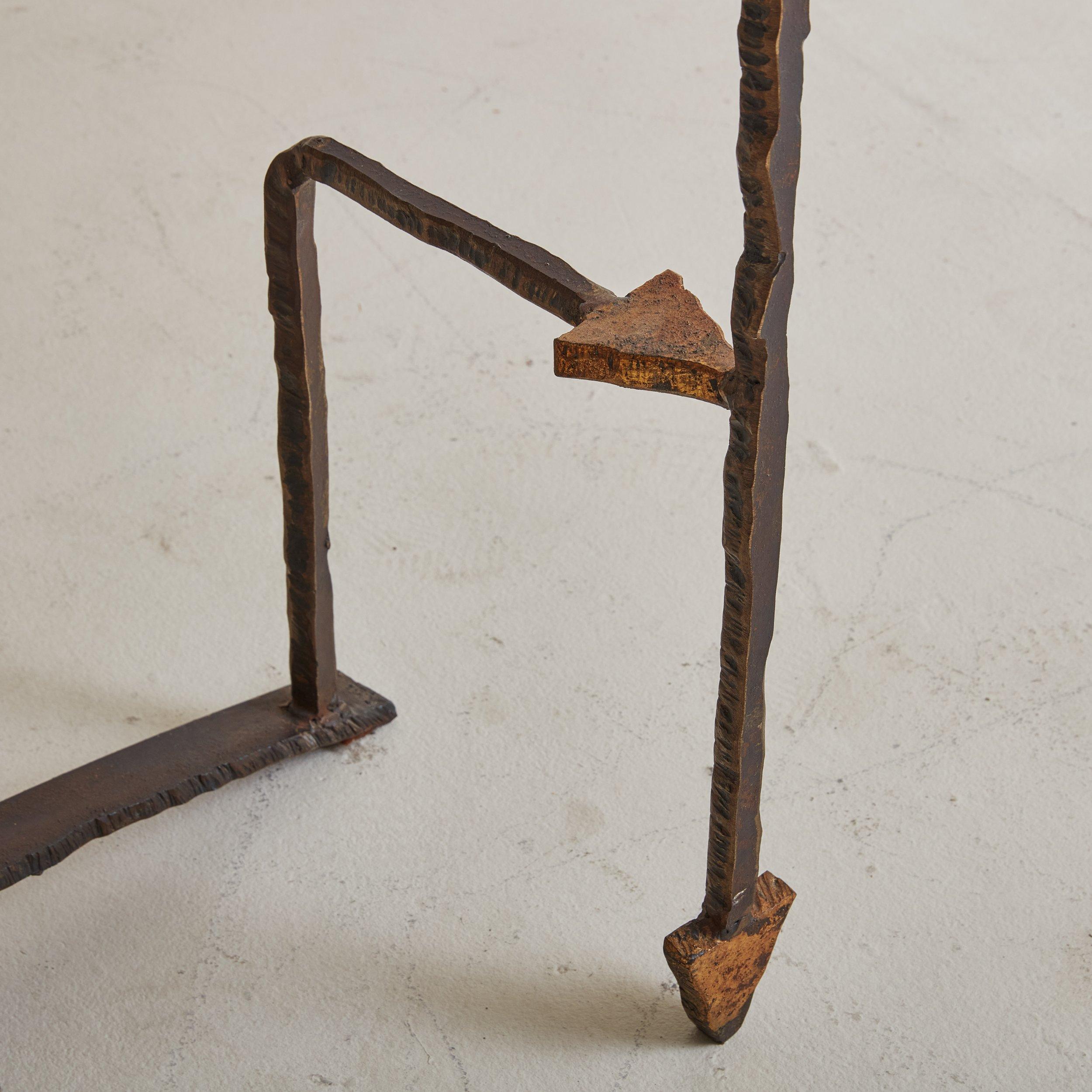 Brutalist Wrought Iron Console by Jean Jacques Argueyrolles, France 1990s In Excellent Condition For Sale In Chicago, IL