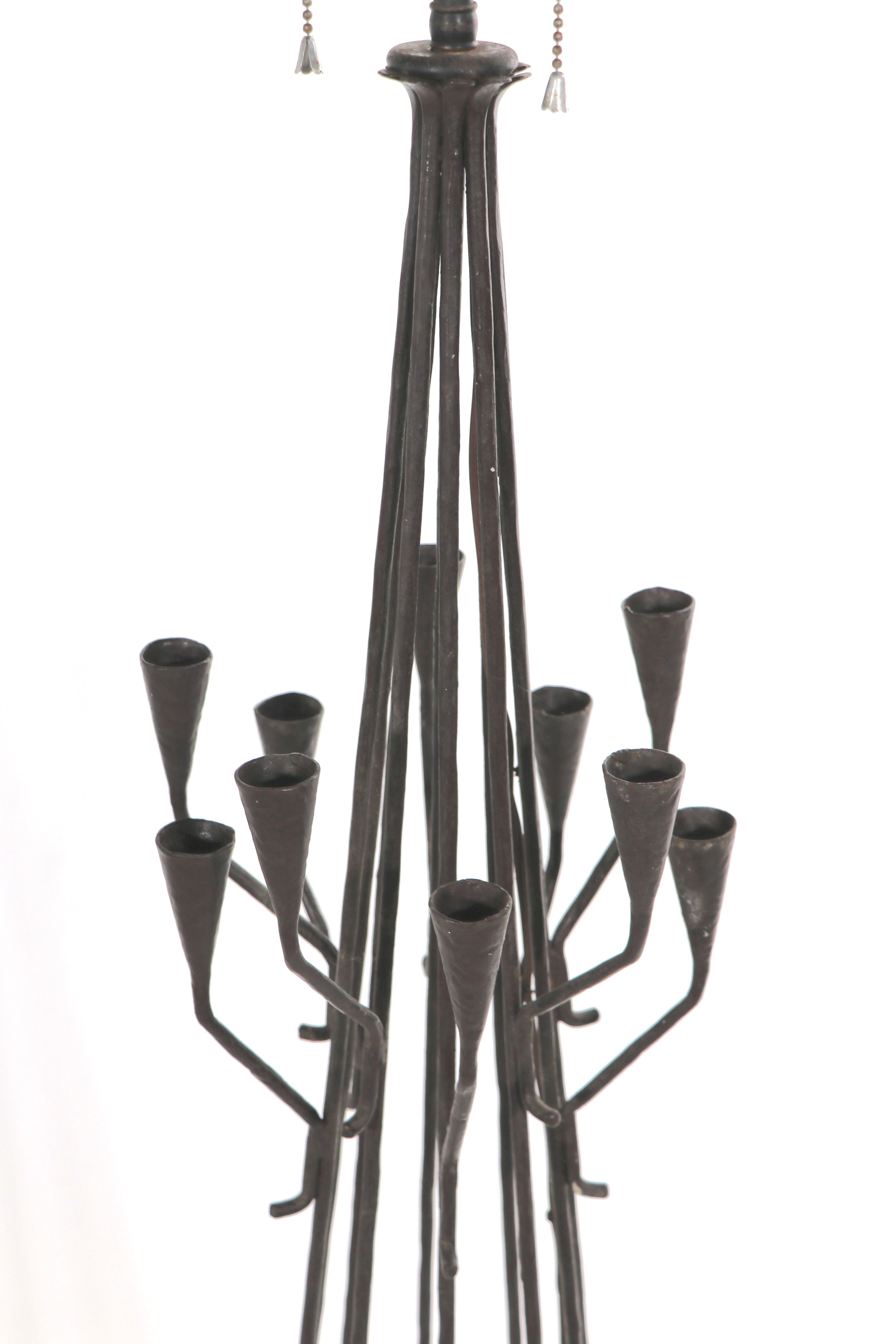 Portuguese Brutalist  Wrought Iron Floor Lamp Made in Portugal For Sale