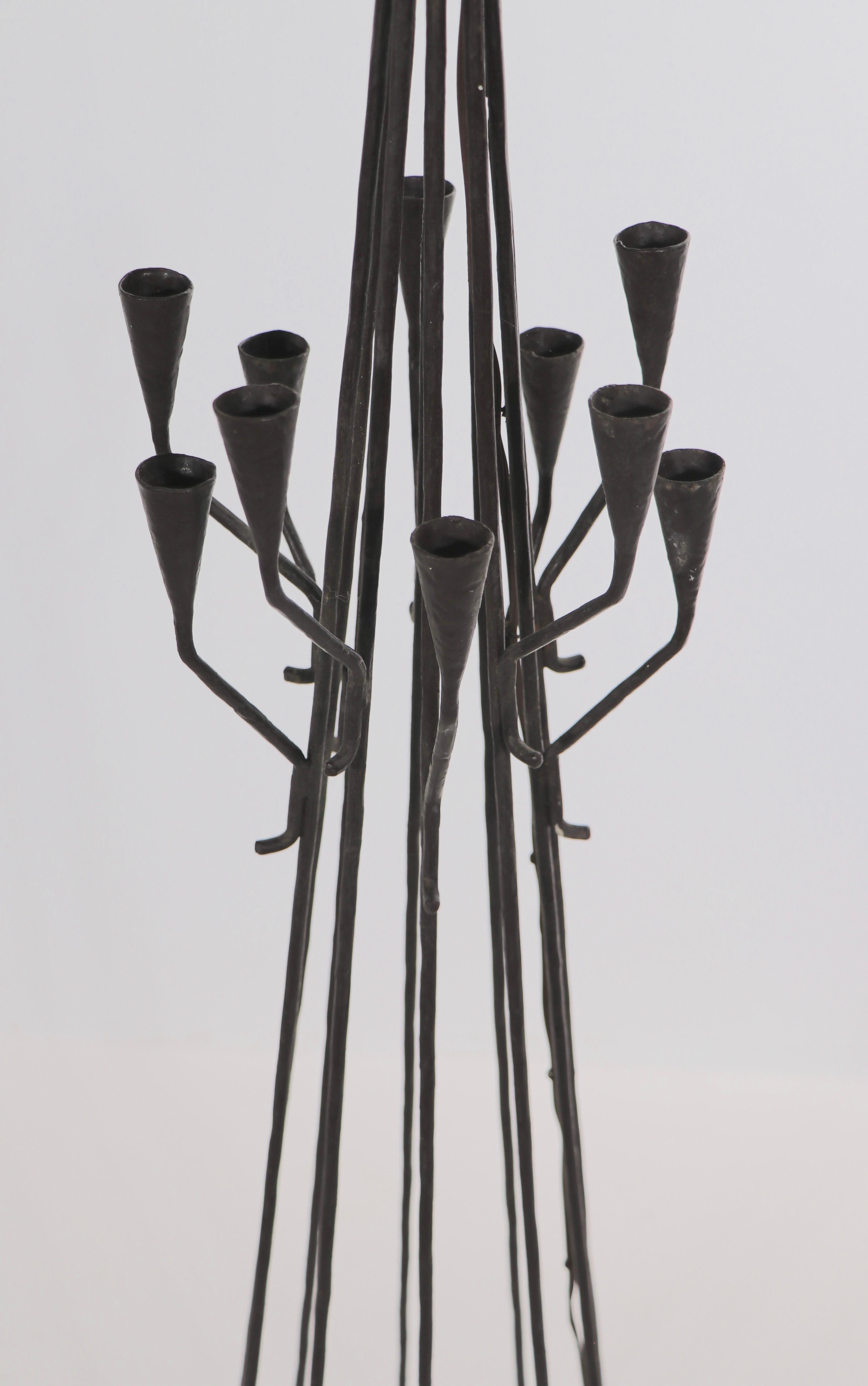 Brutalist  Wrought Iron Floor Lamp Made in Portugal In Good Condition For Sale In New York, NY