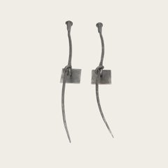 Brutalist Wrought Iron Knotted Wall Candle Sconces