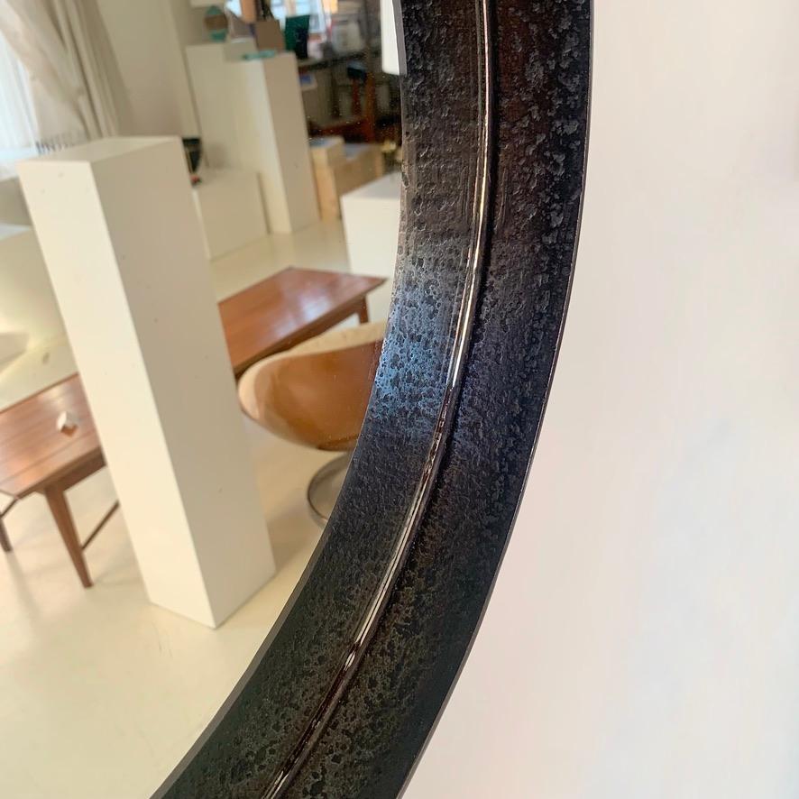 Brutalist Wrought Iron Mirror Attributed To Leopold Gest , circa 1950, France. For Sale 3