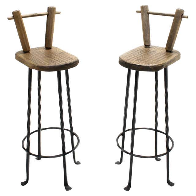 Wrought Iron Bar Stools at 1stDibs