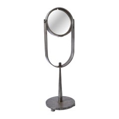 Brutalist wrought iron table mirror, 1960s