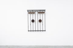 Brutalist Wrought Iron Wall Coat Rack