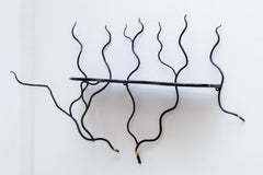 Brutalist Wrought Iron Wall Shelf, 1950s