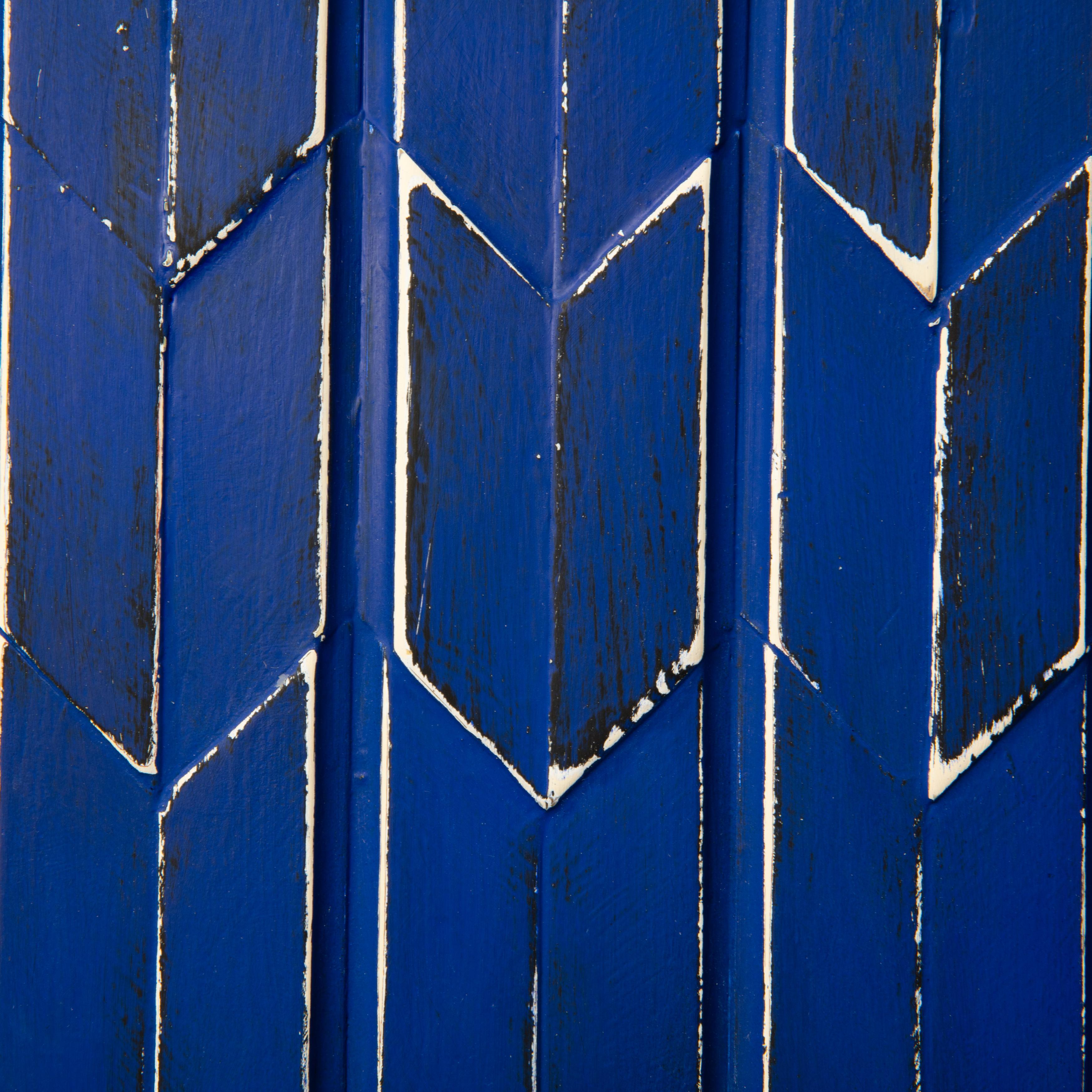 Brutalist Yves Klein Blue Wood Wall Art installation: Arrows For Sale 2