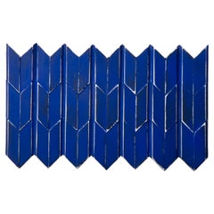 Brutalist Yves Klein Blue Wood Wall Art installation: Arrows