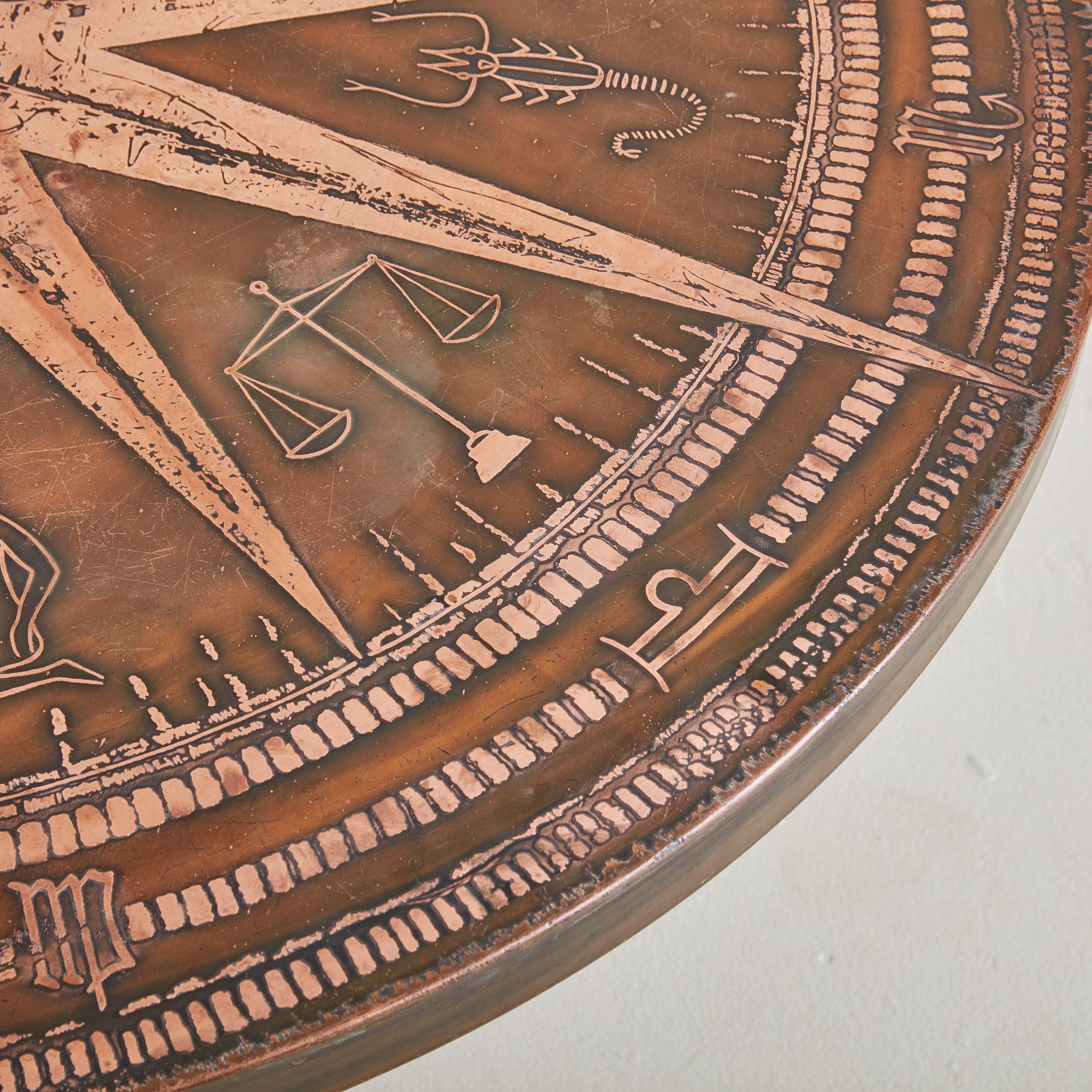Milieu du XXe siècle Table basse brutaliste à motif Zodiac, Allemagne, années 1960 en vente