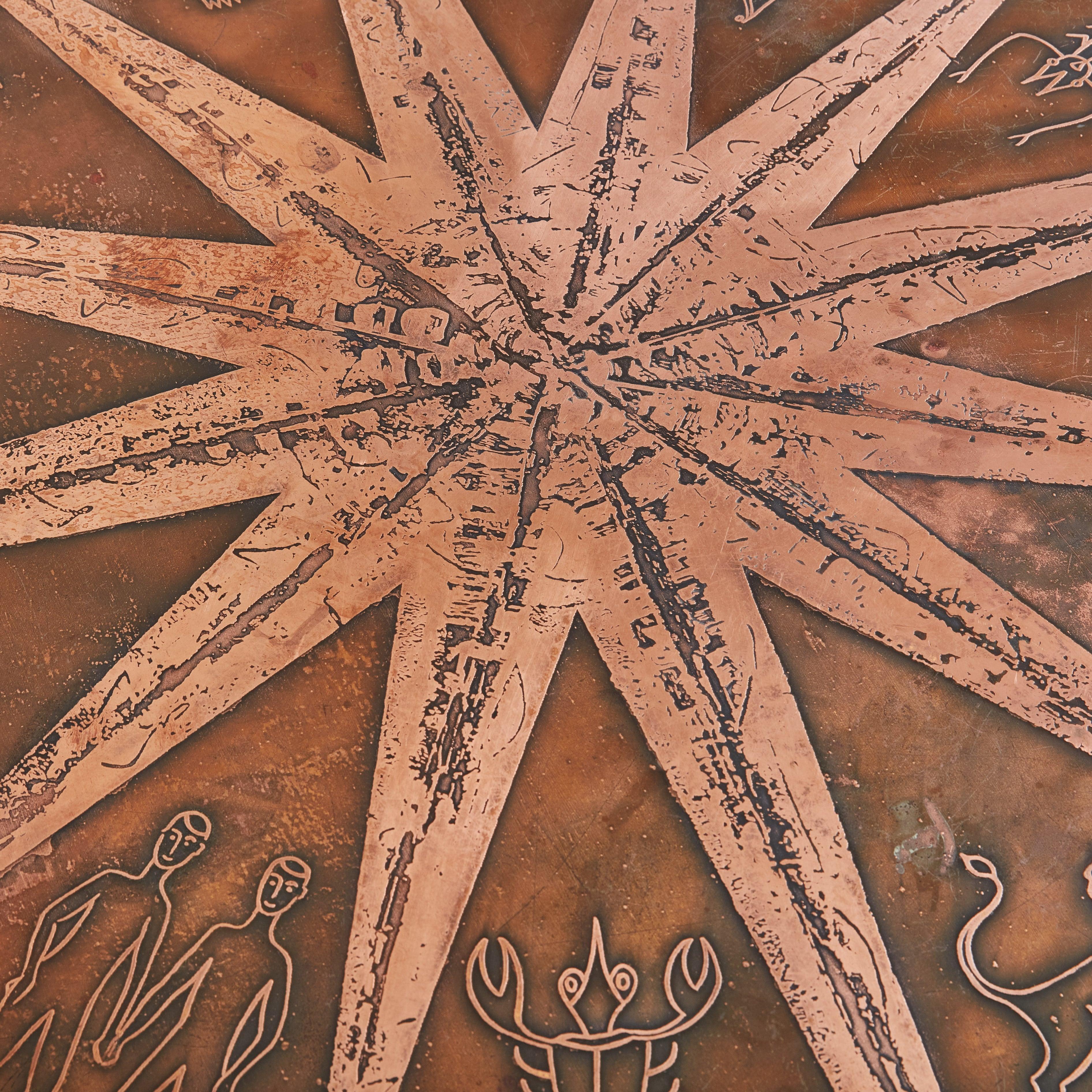 Table basse brutaliste à motif Zodiac, Allemagne, années 1960 en vente 1