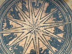 Brutalist Zodiac Round Coffee Table, Germany, Circa 1960's