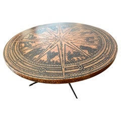 Brutalist Zodiac Round Coffee Table, Germany, Circa 1960's