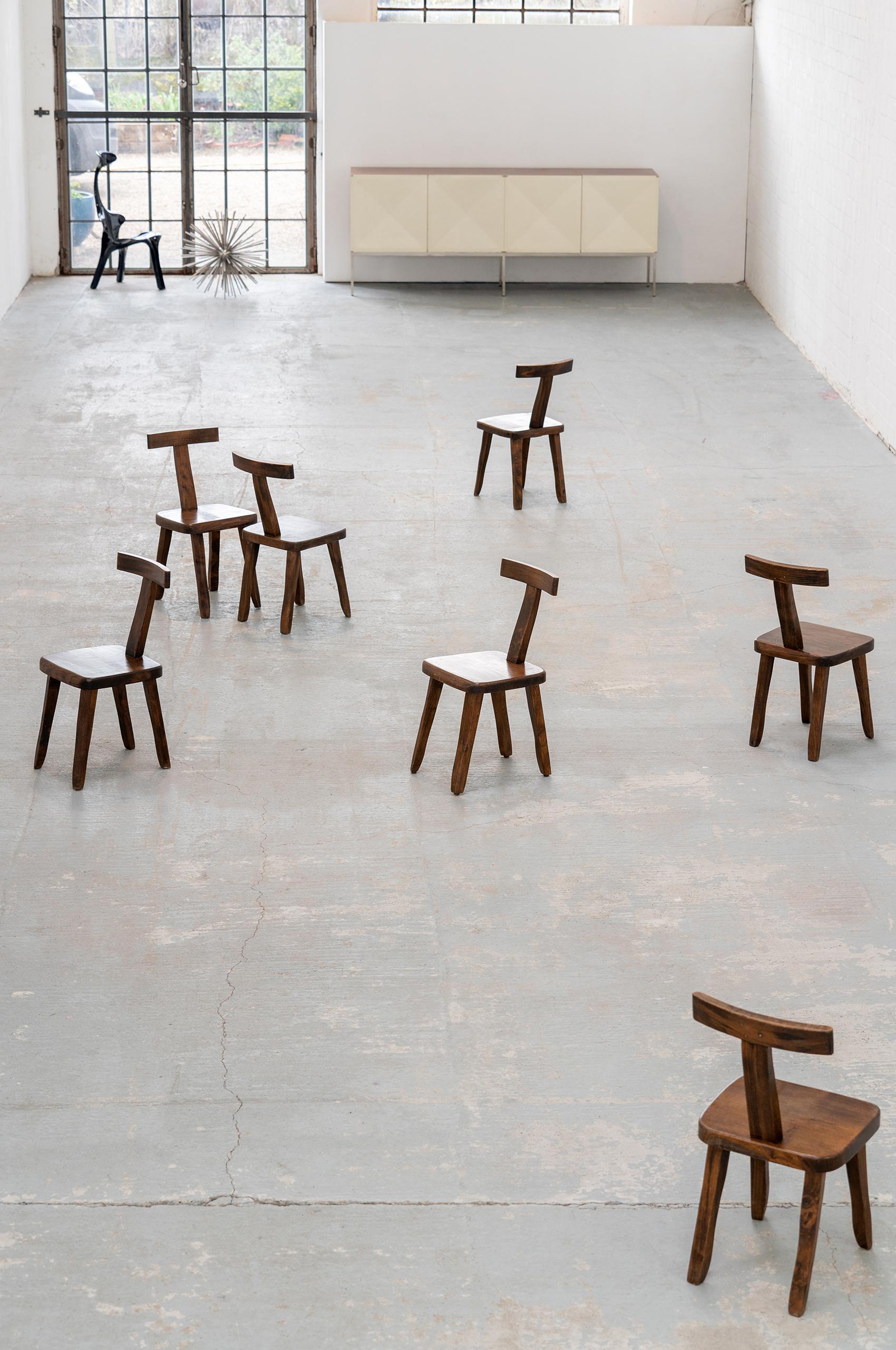 Elm Brutalistic & Minimalistic T- Chair by Olavi Hänninen, 1958 for Mikko Nupponen