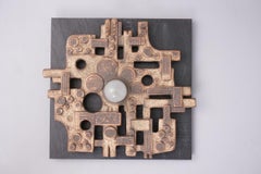 Brutalistic Vintage Pottery Wall Lamp from Brakelmann & Becker, 1970s