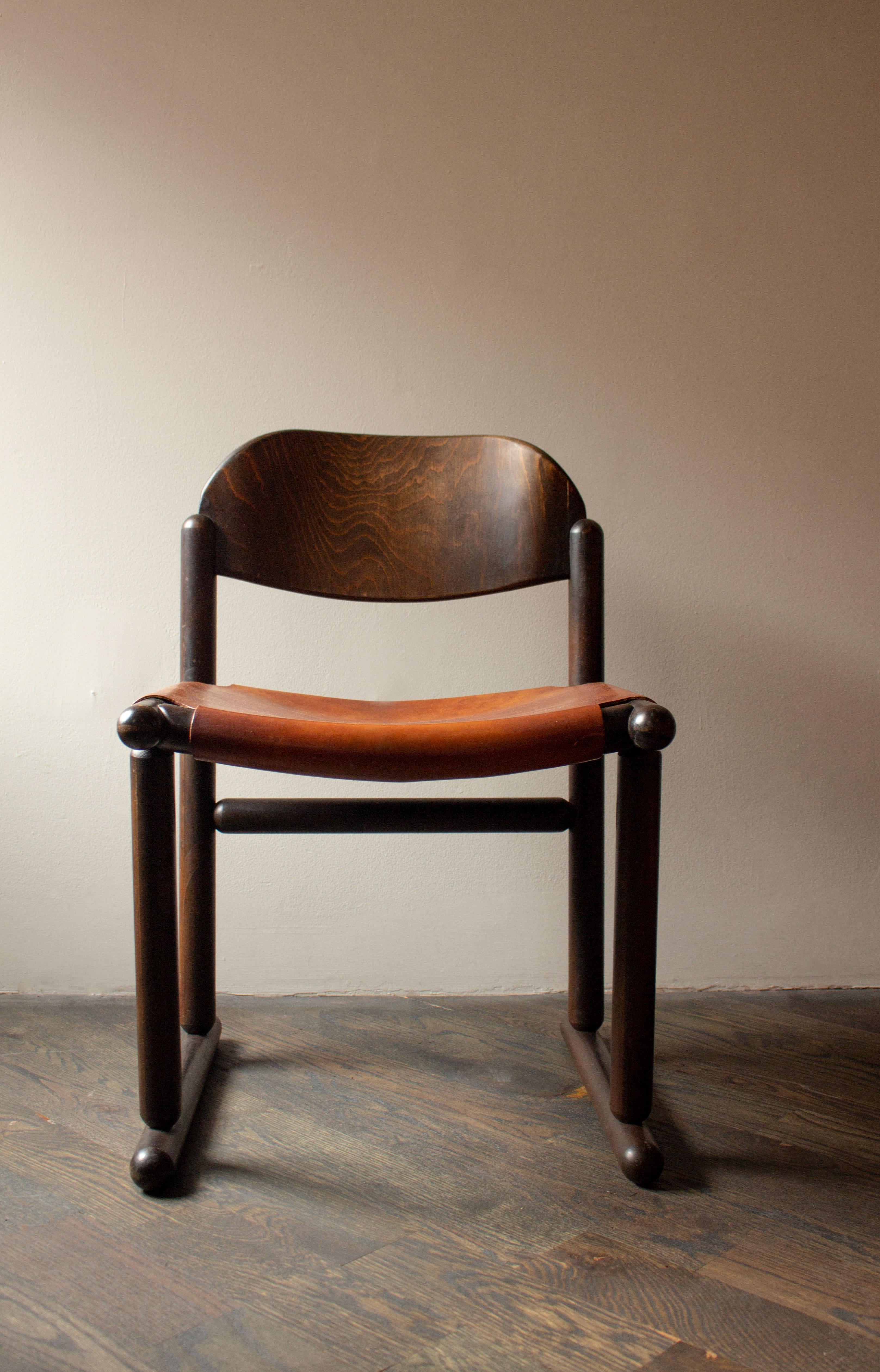 Brutalists Leather Sling Chair, Set of 4 2