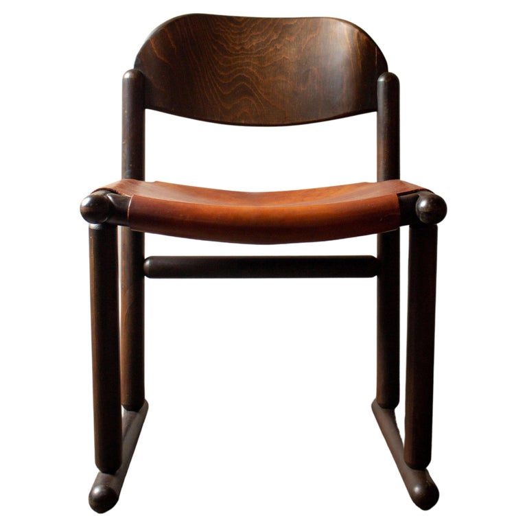 Brutalists Leather Sling Chair, Set of 4 For Sale at 1stDibs