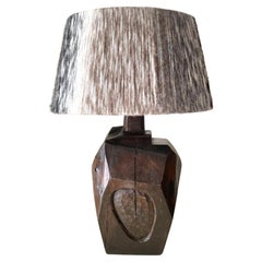 Vintage Brutalists Wooden Lamps