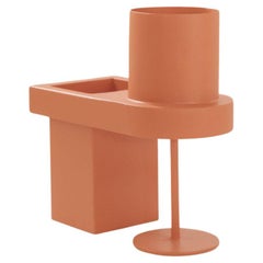 Post-modern sculpture Brutante E in terracotta lacquered handmade metal