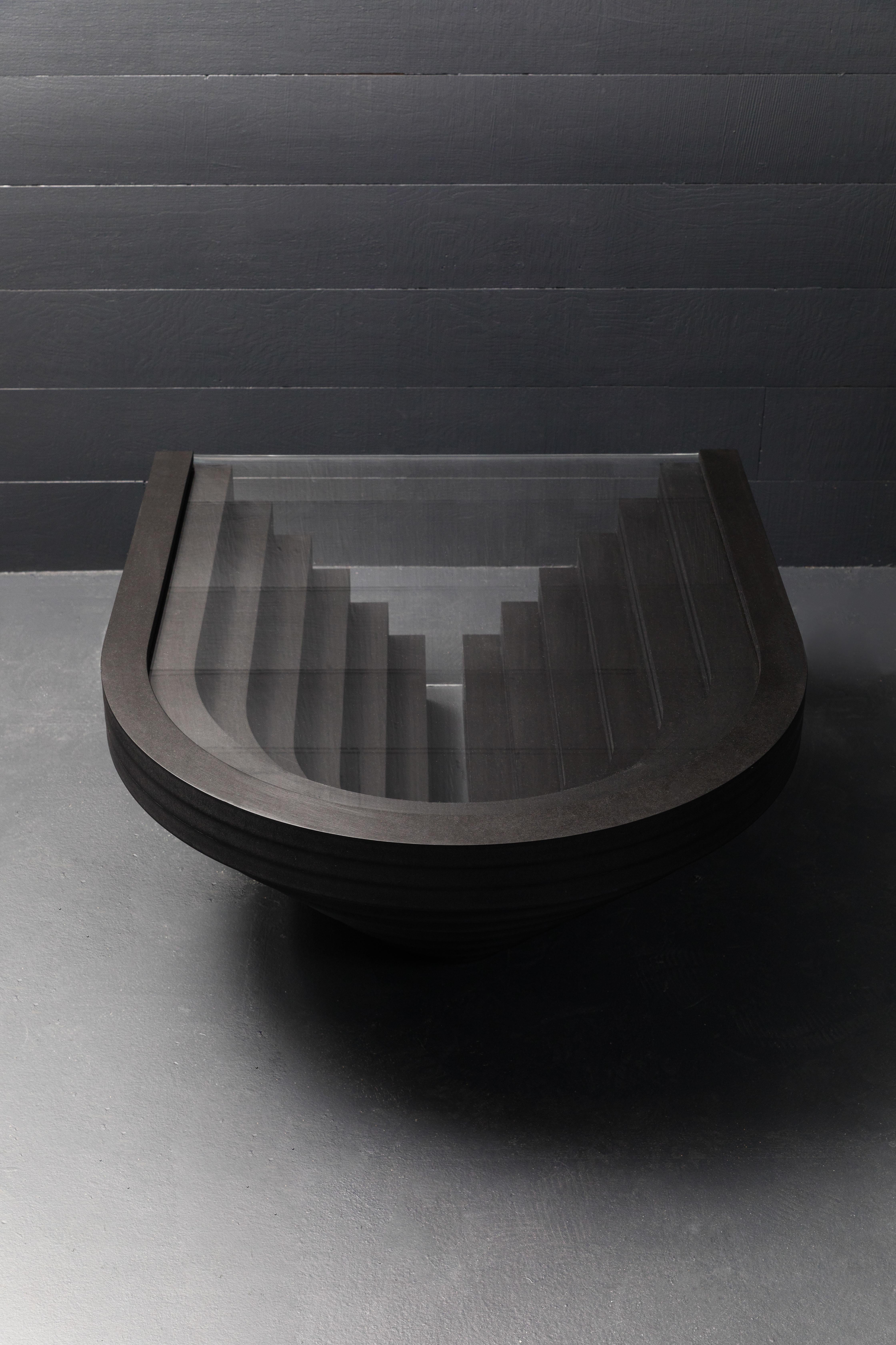 The Brutiful U&I table was influenced, in part, by a visit Suna and I made to the architect Carlo Scarpa’s Brion Cemetery. Scarpa has all these moments of detailing in his concrete and stone – beautiful repetitive symmetries and forms which mirror