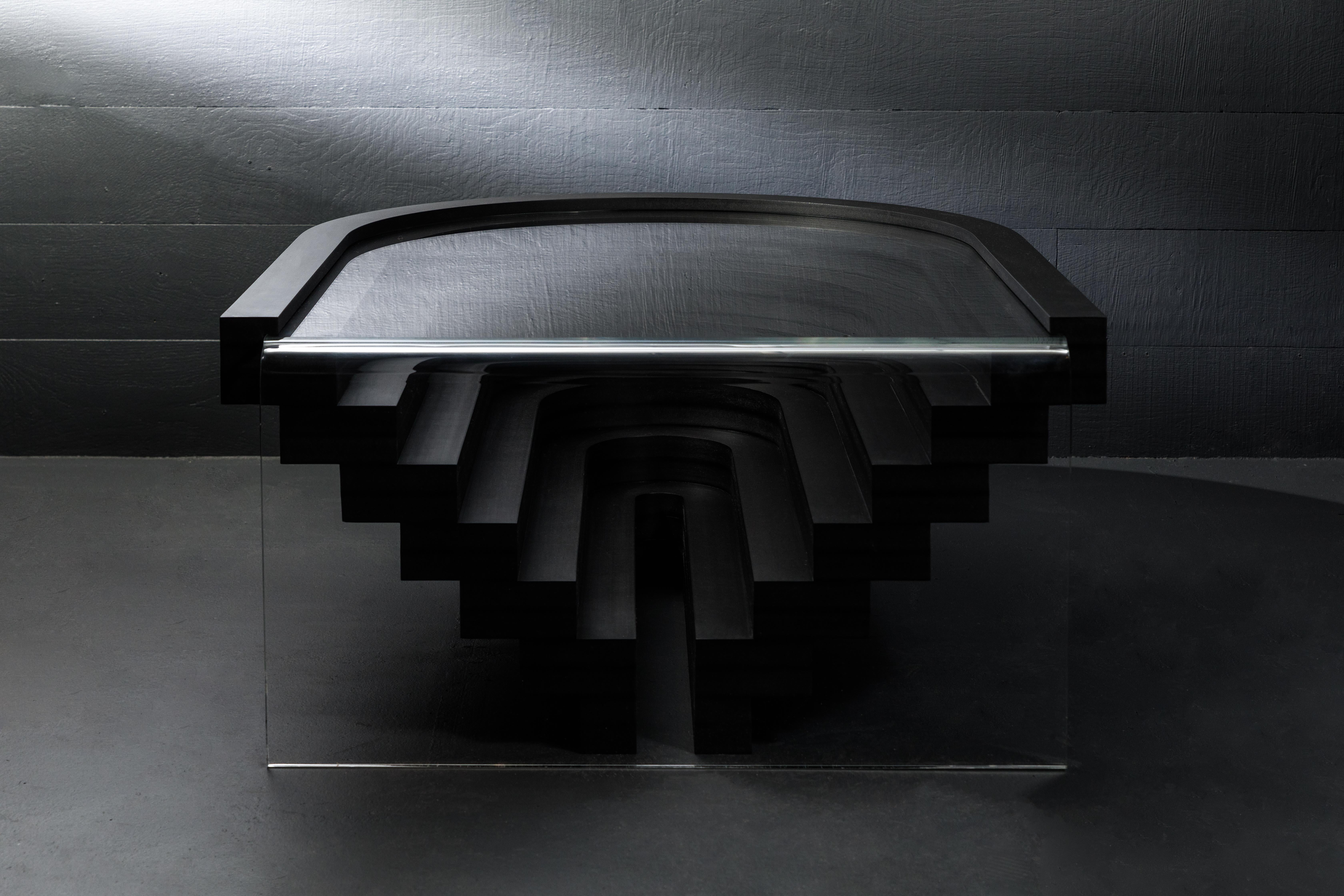 Hand-Crafted Brutiful U&I Coffee Table, Geometric Coffee Table by Birnam Wood Studio