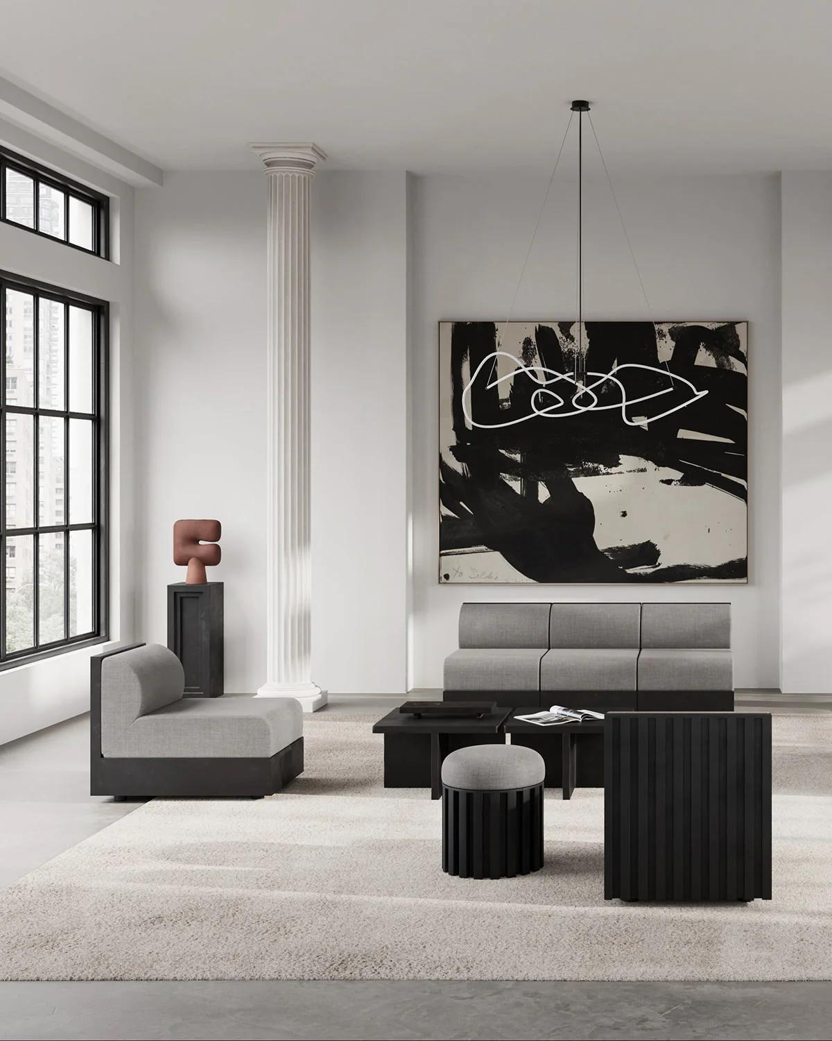 Brutalist Brutus Model Coffee Table in Fiber Concrete, Design of a Modern Sculpture. For Sale