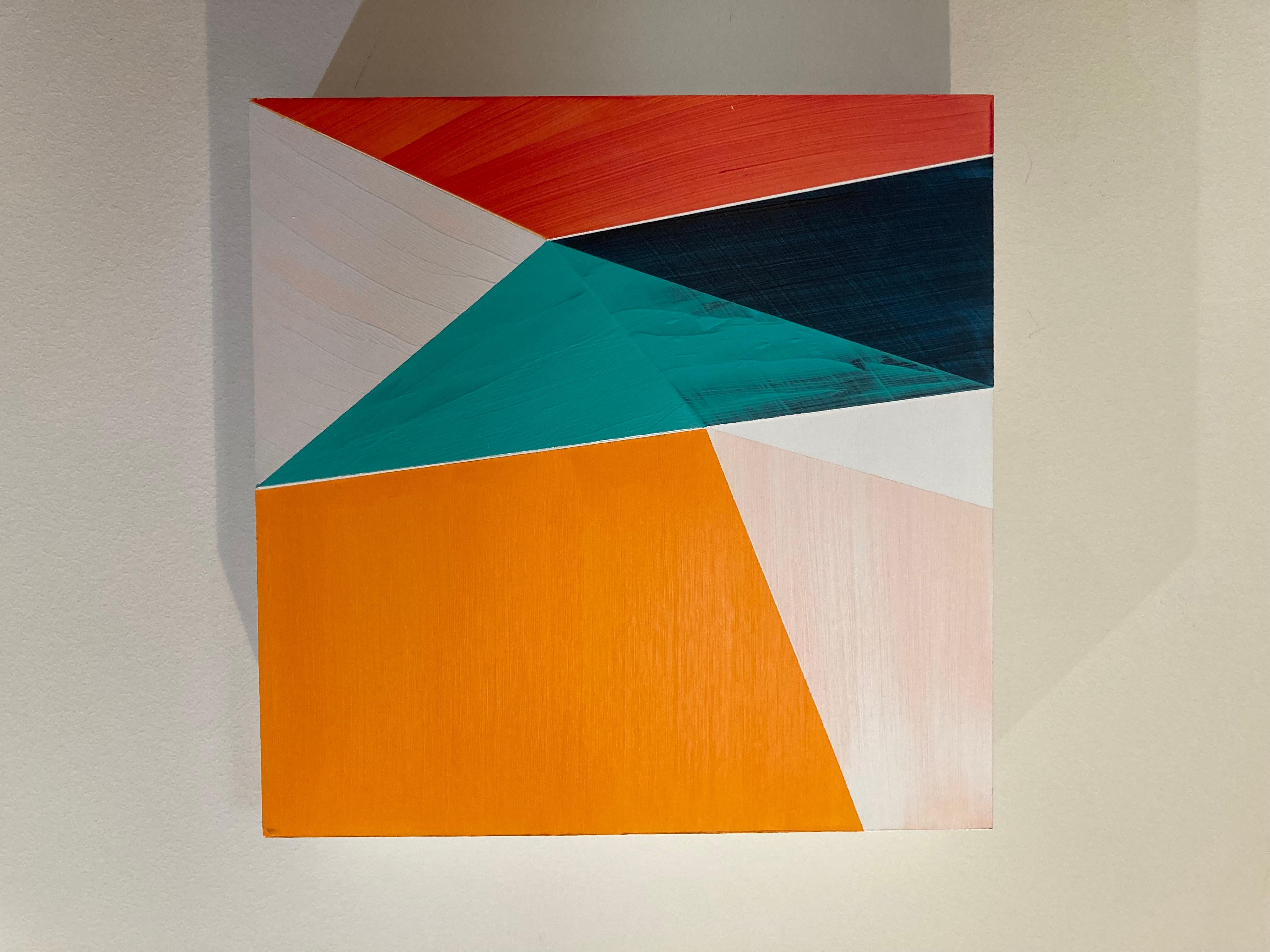 'Unknown Steps-Geometric Abstraction, ' by Bryan Boone, Acrylic on Panel Painting For Sale 1