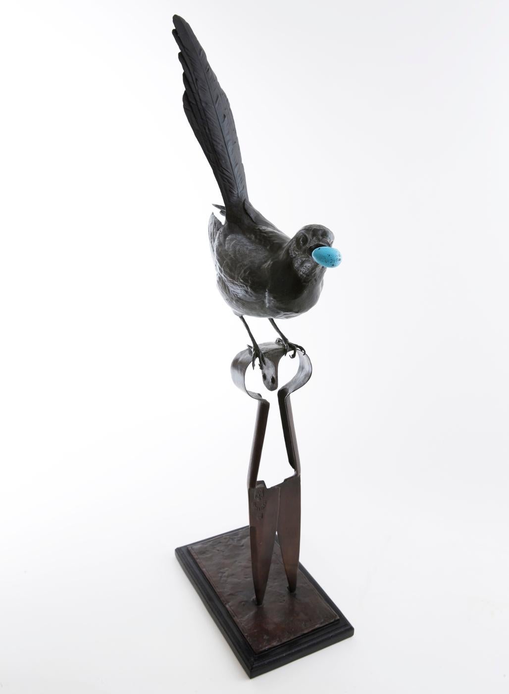 Magpie on Sheepshear - Sculpture by Bryan Hanlon