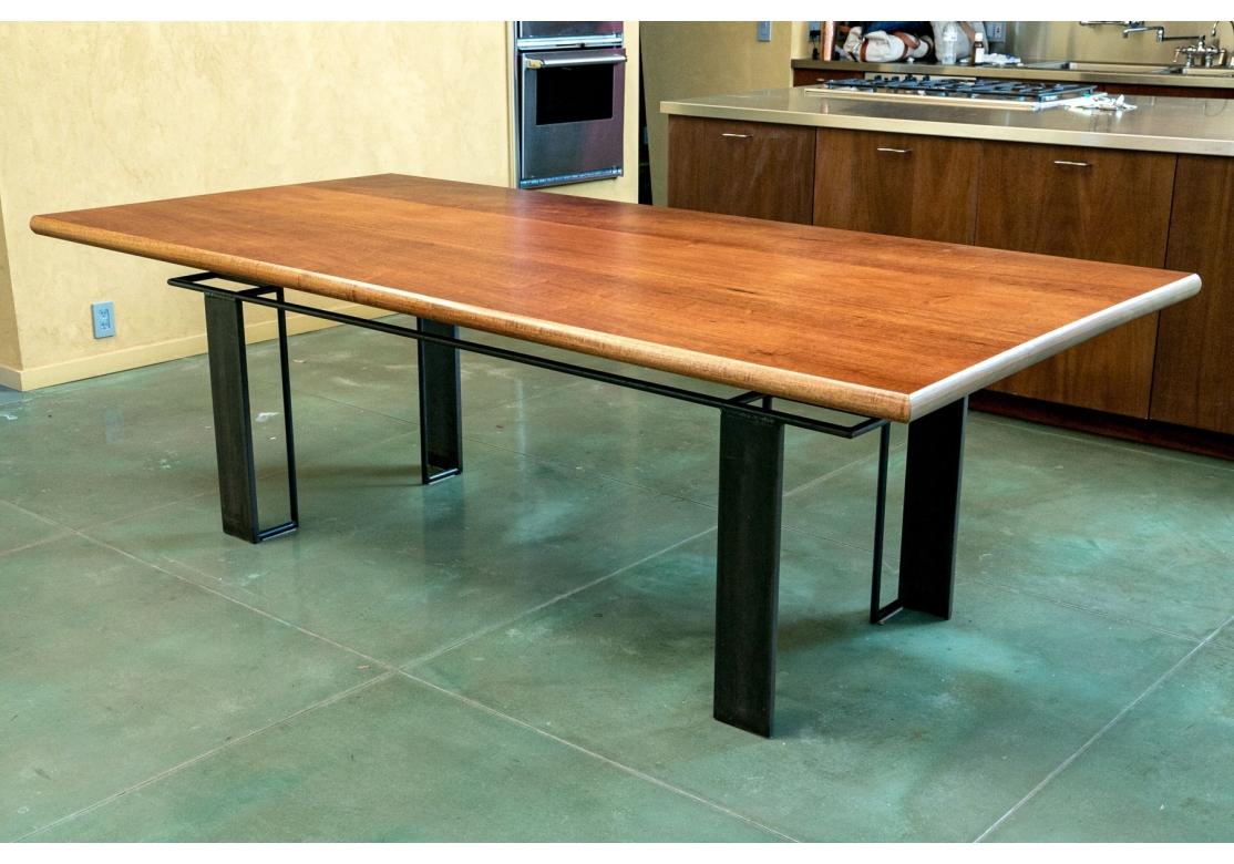Bryan Hunt (Américain, né en 1947, qualité table de salle à manger en bois dur et acier de 7' 10