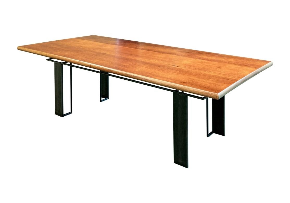 Bryan Hunt (Américain, né en 1947, qualité table de salle à manger en bois dur et acier de 7' 10