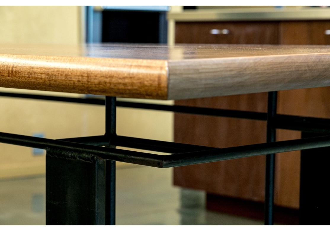 Soudé Bryan Hunt (Américain, né en 1947, qualité table de salle à manger en bois dur et acier de 7' 10