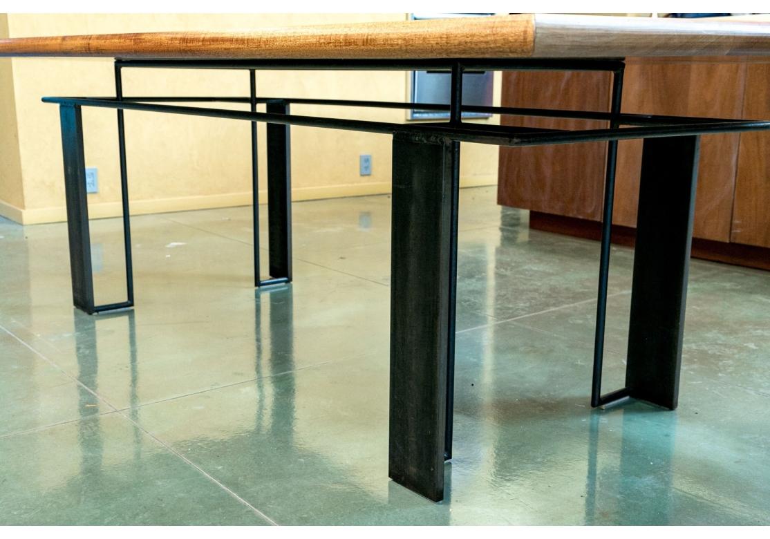 Bryan Hunt (Américain, né en 1947, qualité table de salle à manger en bois dur et acier de 7' 10