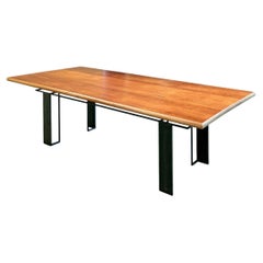 Bryan Hunt (American, B. 1947) Quality 7' 10" Hardwood And Steel Dining Table