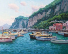 "Capri Harbor Afternoon" Modern Impressionist Oil by Bryan Mark Taylor