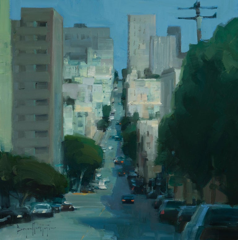 Bryan Mark Taylor Figurative Painting - "City Spotlight" Oil Painting