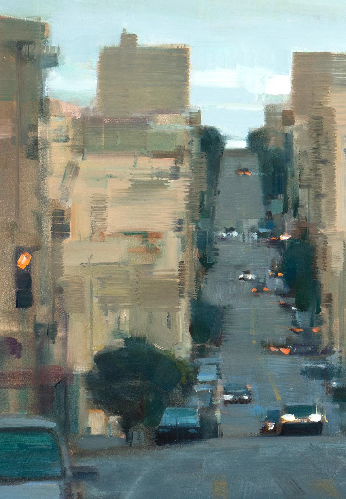 „Stadt Twilight“ Moderne impressionistische Stadtlandschaft, Ölgemälde von San Francisco – Painting von Bryan Mark Taylor