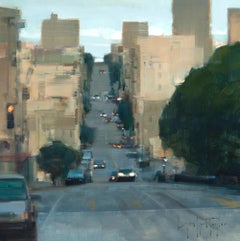 « City Twilight », paysage urbain impressionniste moderne, huile de San Francisco