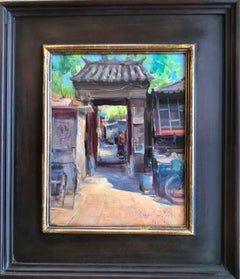 Scena impressionista contemporanea in Cina "Porta d'ingresso" Olio Plein Air