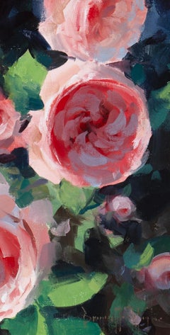 "David Austin Roses" Modern Impressionist Still Life