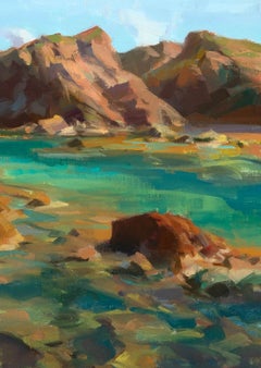 "Emerald Waters" Modern Impressionist Spanish Oil