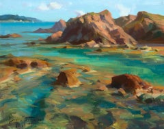 "Emerald Waters" Modern Impressionist Spanish Oil