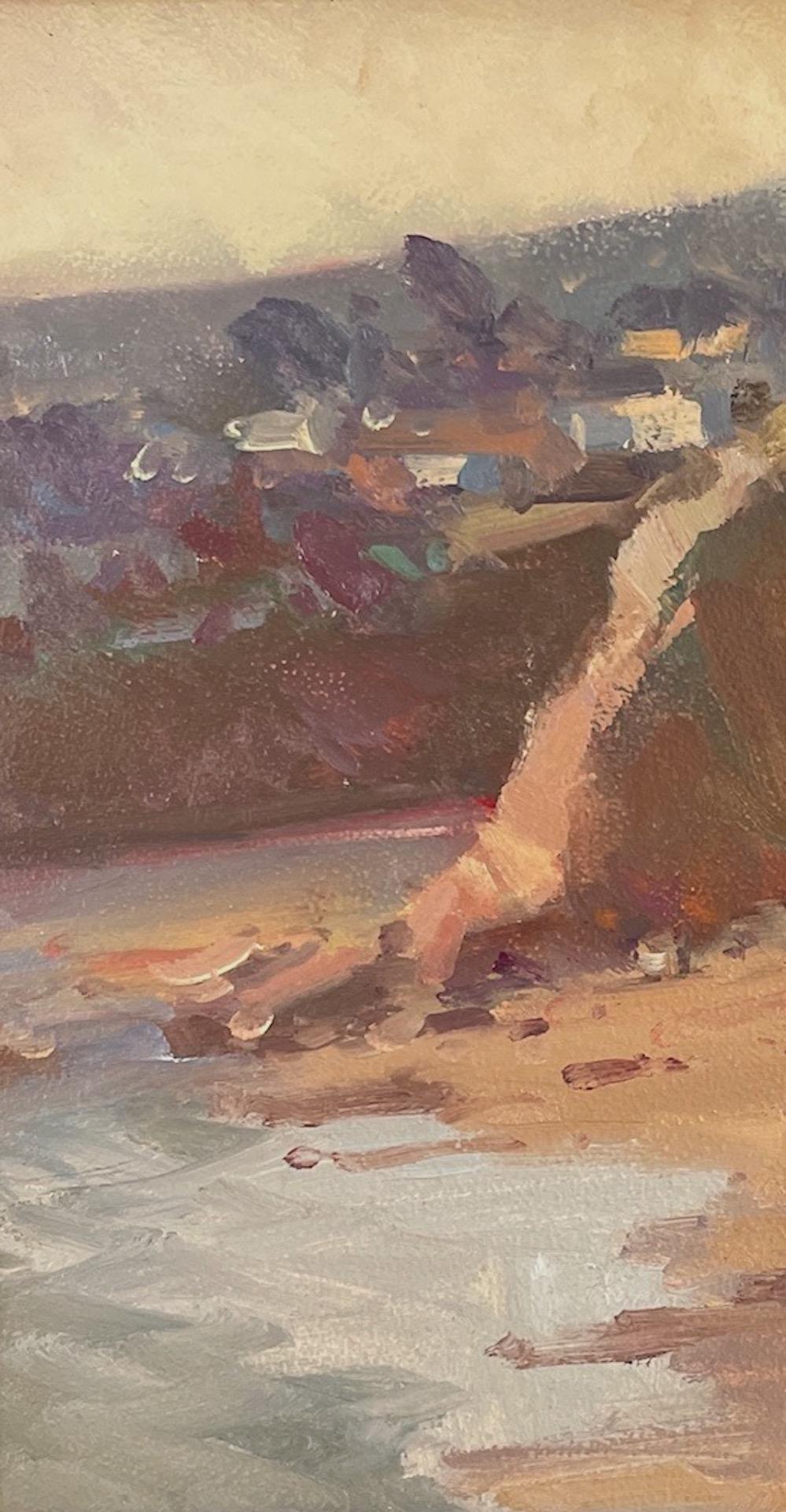 Moderne impressionistische südkalifornische Meereslandschaft „Evening Stroll“   – Painting von Bryan Mark Taylor