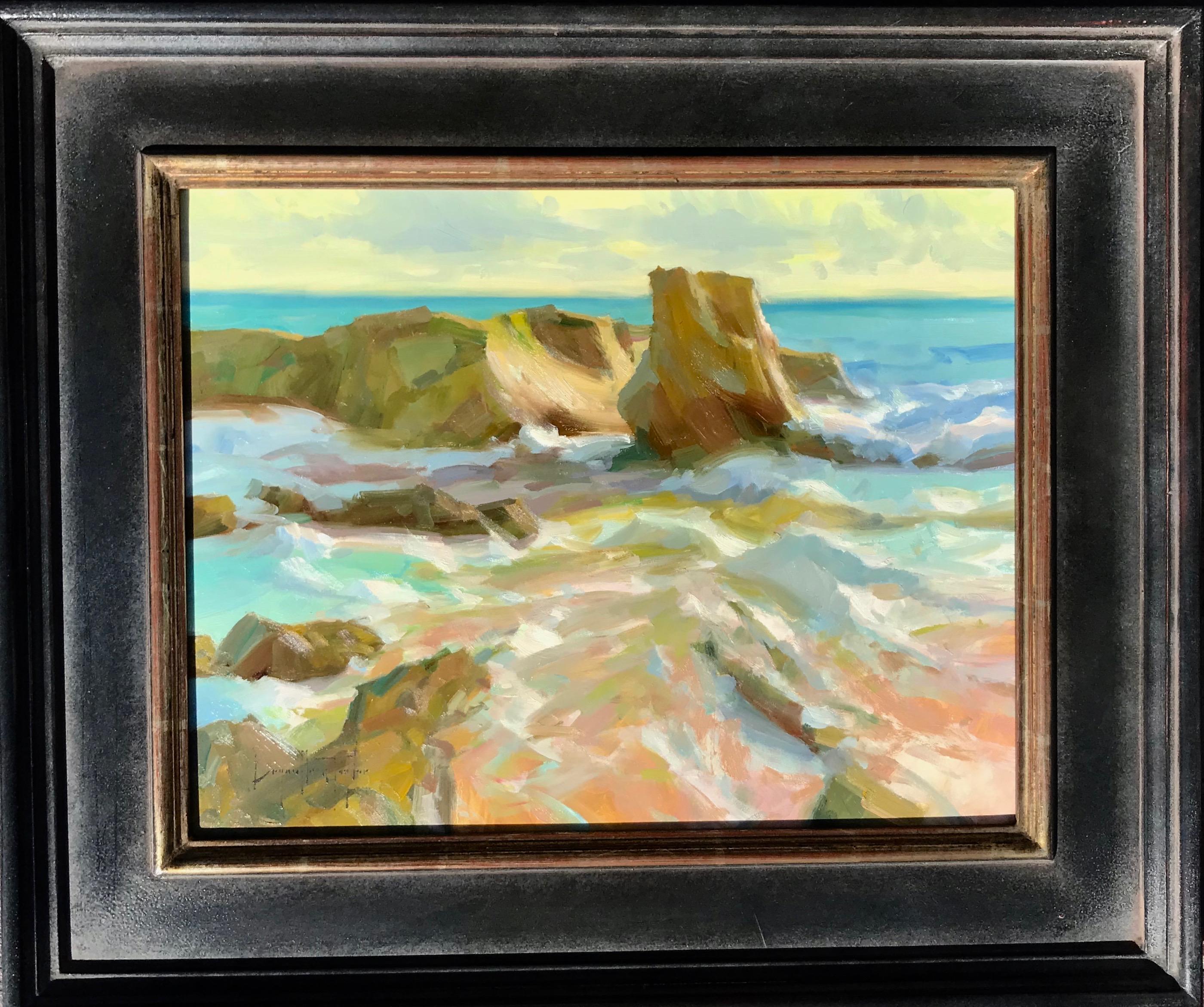 Paysage de mer californien impressionniste moderne « Flag Point Sunset »   - Painting de Bryan Mark Taylor