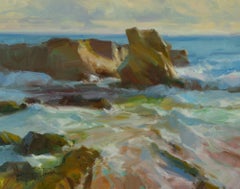 "Flag Point Sunset" Modern Impressionist California Seascape  