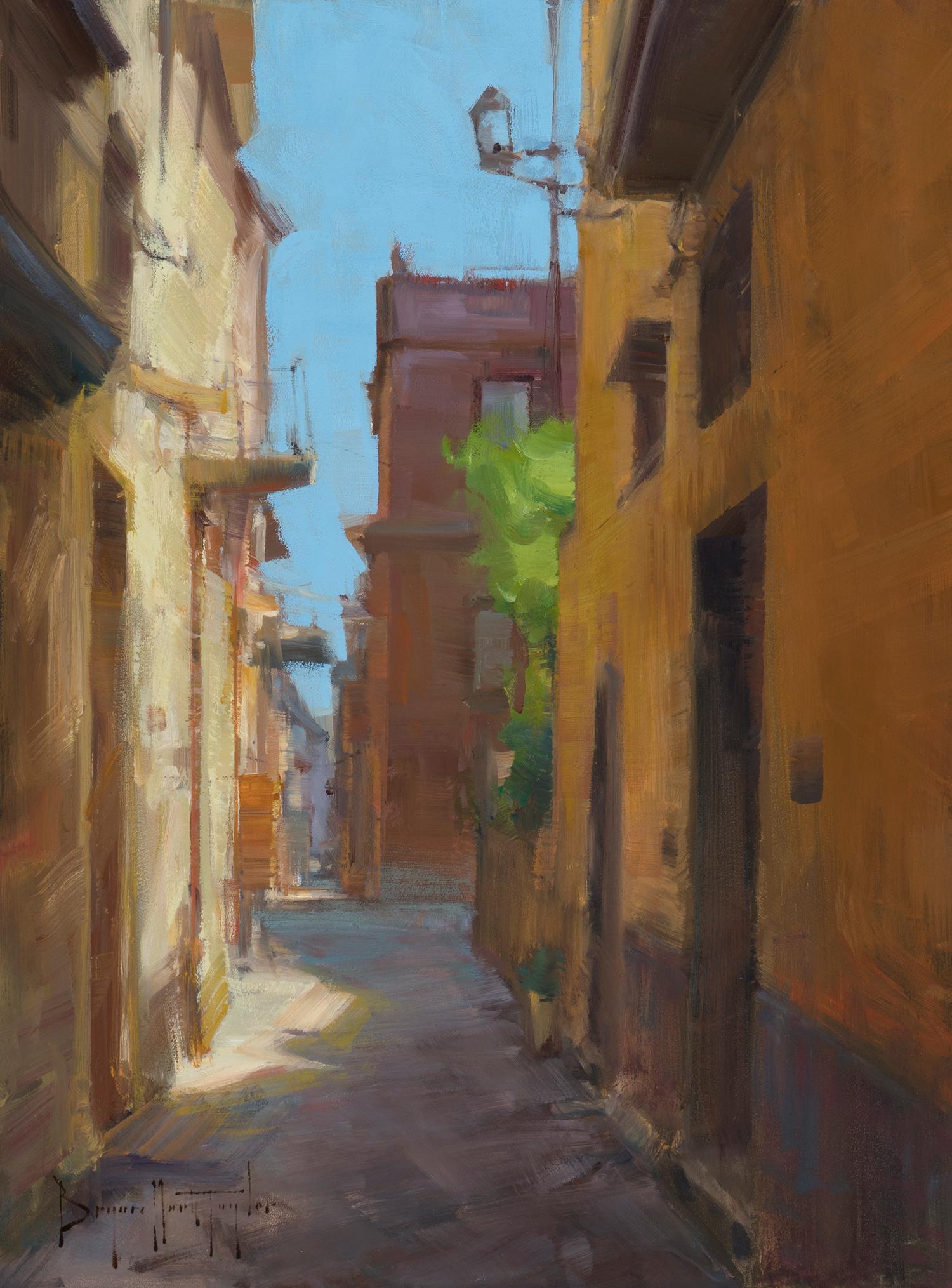 Modern Impressionist "Amalfi Alleyway"" Plein Air Oil of Italy