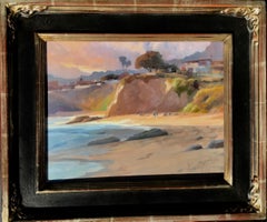 Modern Impressionist California Seascape "Beach Walk Evening""