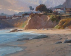 Modern Impressionist California Seascape "Beach Walk Evening"" 