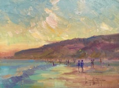 Modern Impressionist California Seascape "Crystal Cove Sunset " 