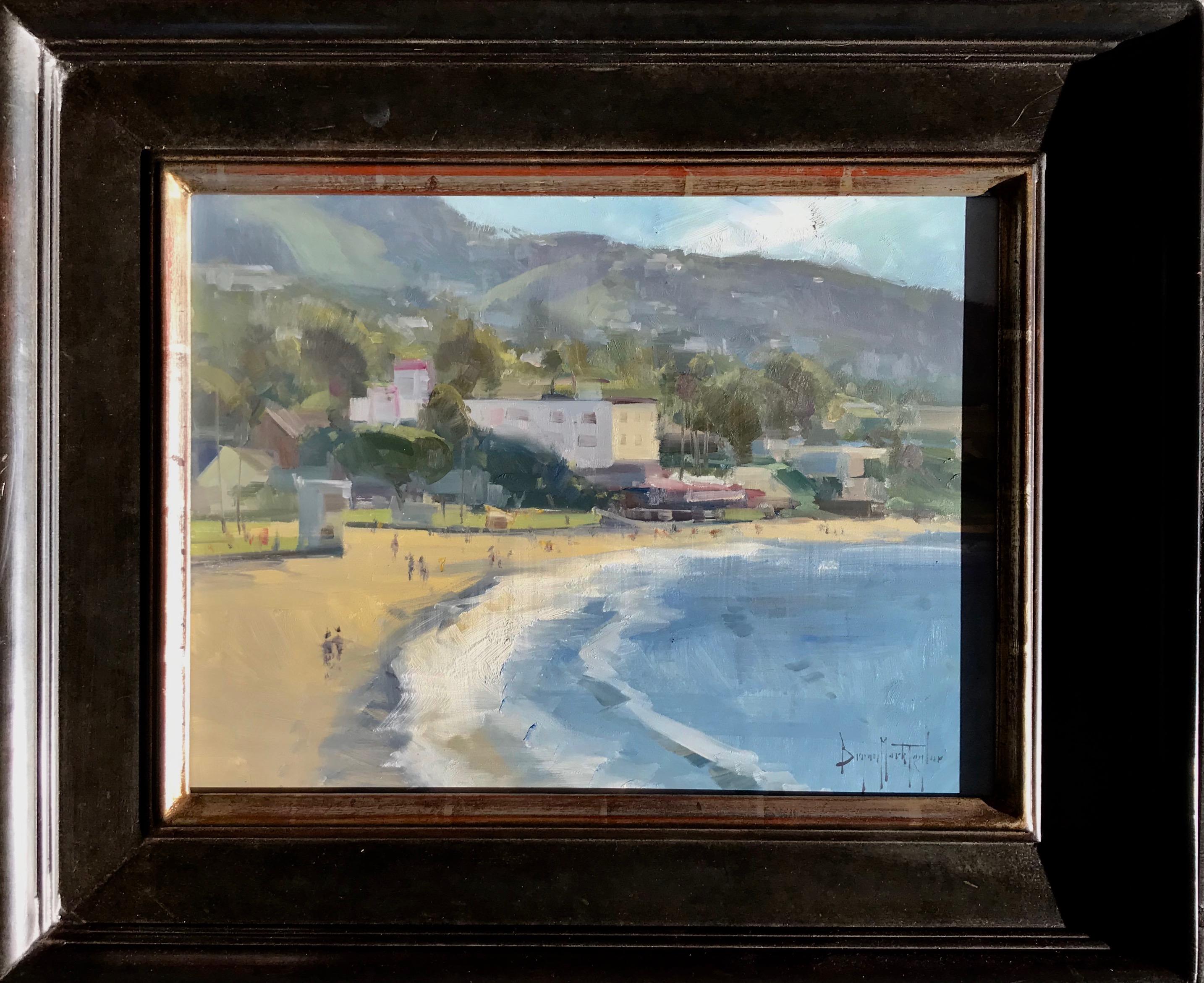 Paysage marin californien impressionniste moderne « Morning At Main Beach » (Morning At Main Beach)  - Painting de Bryan Mark Taylor
