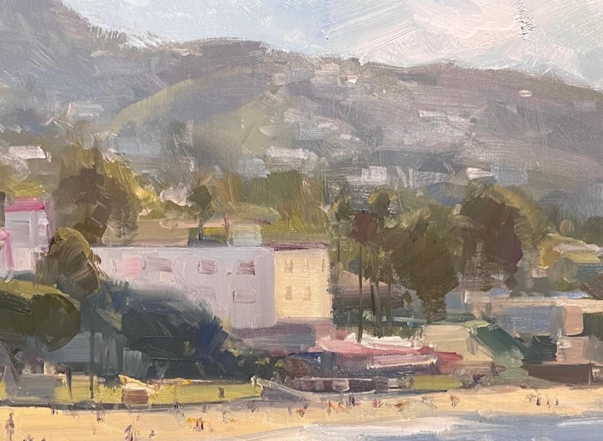 Paysage marin californien impressionniste moderne « Morning At Main Beach » (Morning At Main Beach)  - Impressionnisme abstrait Painting par Bryan Mark Taylor