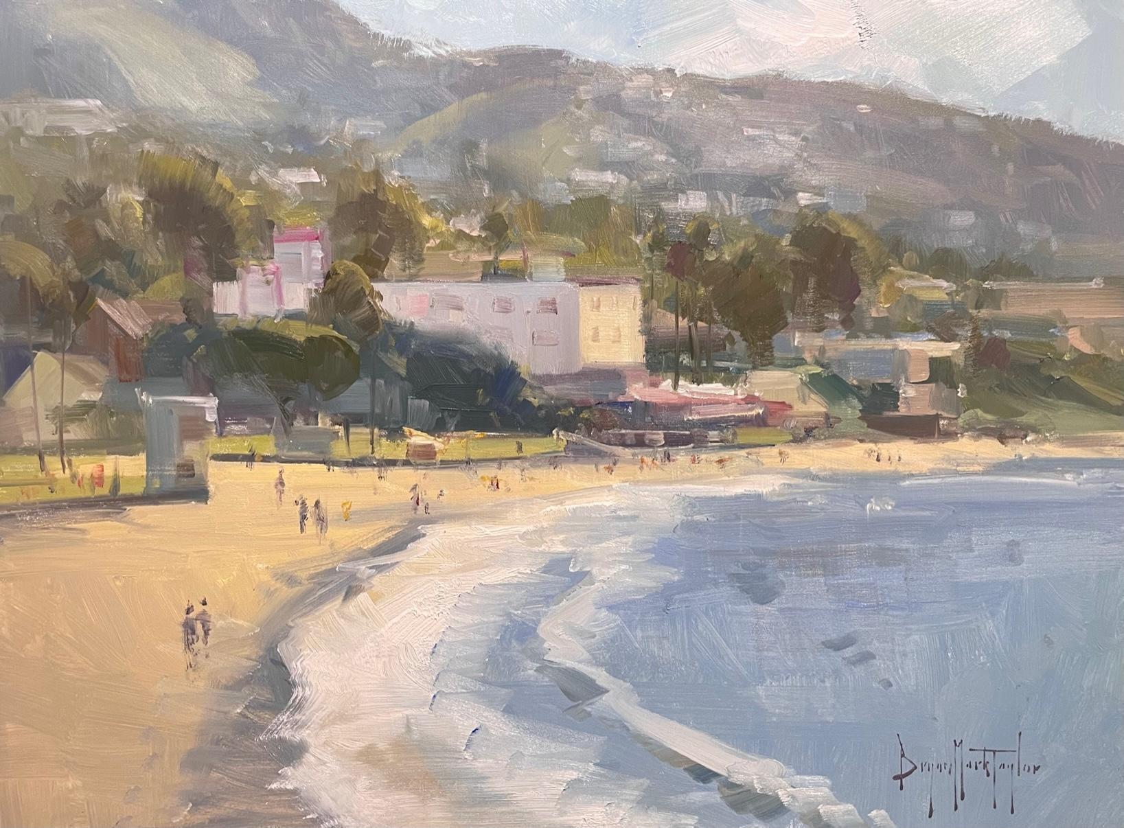 Landscape Painting Bryan Mark Taylor - Paysage marin californien impressionniste moderne « Morning At Main Beach » (Morning At Main Beach) 