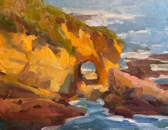 Modern Impressionist California Seascape "Sunset at At Keyhole Rock" 